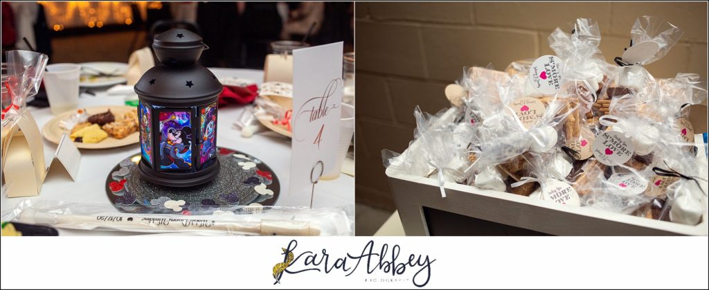 Disney-Themed Fall Wedding at Celebrations Bar Banquet and Grill in Imperial PA Reception Disney Lanterns