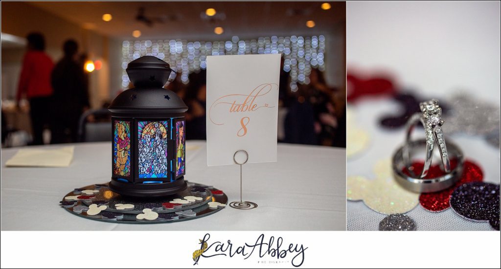 Disney-Themed Fall Wedding at Celebrations Bar Banquet and Grill in Imperial PA Reception Disney Lanterns