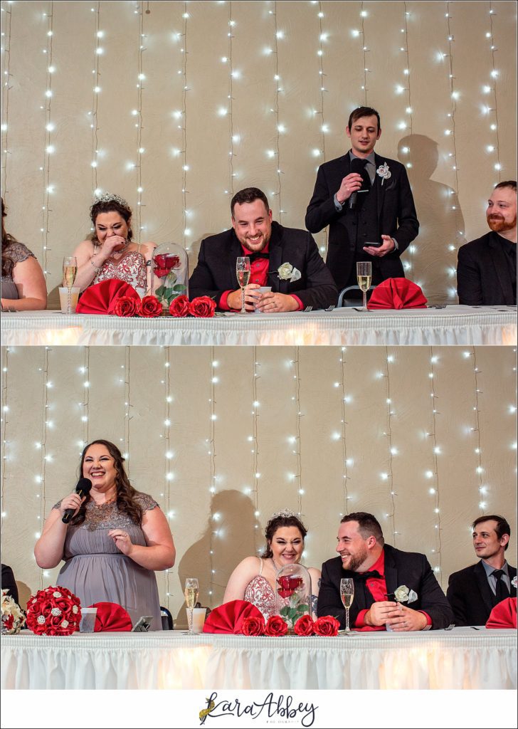 Disney-Themed Fall Wedding at Celebrations Bar Banquet and Grill in Imperial PA Reception Vows