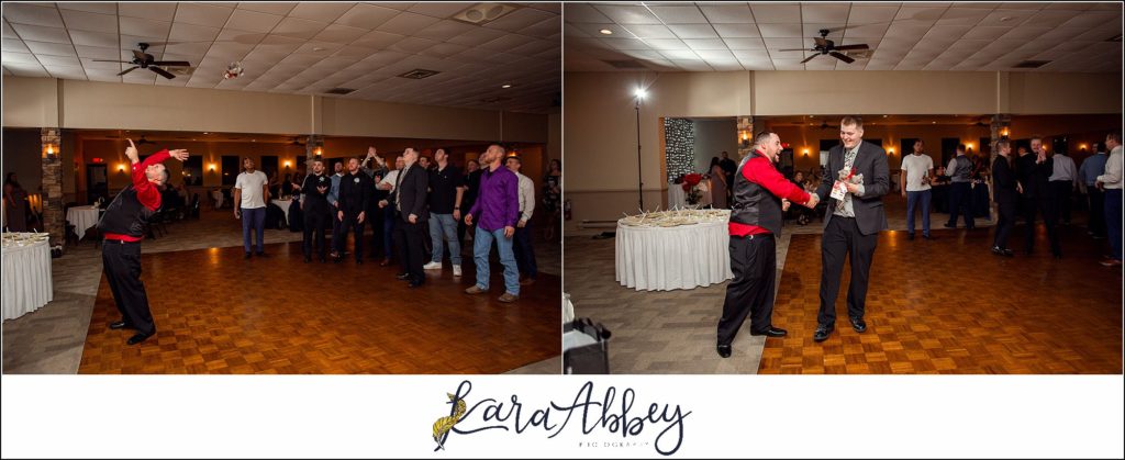 Disney-Themed Fall Wedding at Celebrations Bar Banquet and Grill in Imperial PA Reception Stuffed Animal Toss (Bouquet & Garter Toss Alternative)