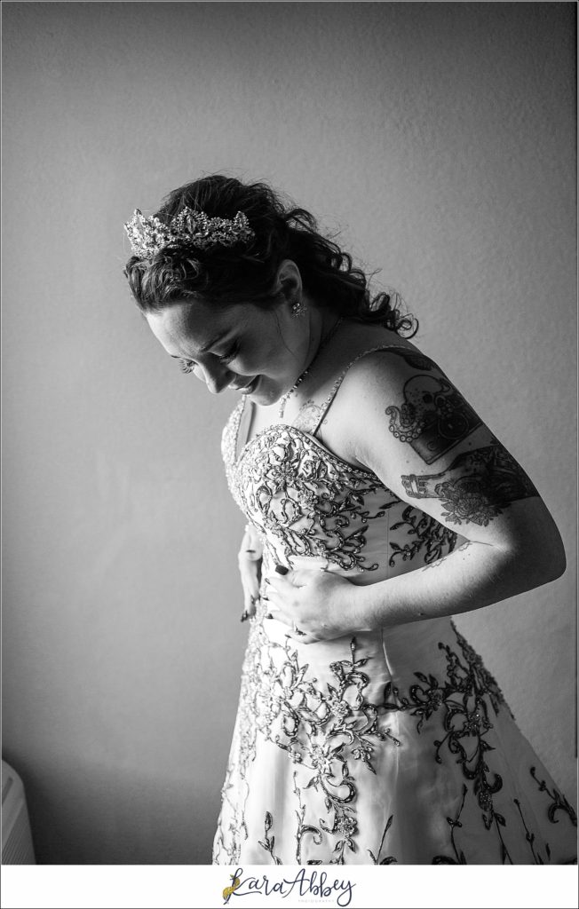 Disney-Themed Fall Wedding at Celebrations Bar Banquet and Grill in Imperial PA Bride Getting Ready