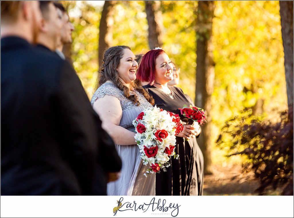 Disney-Themed Fall Wedding at Celebrations Bar Banquet and Grill in Imperial PA Golden Hour Outdoor Wedding Ceremony