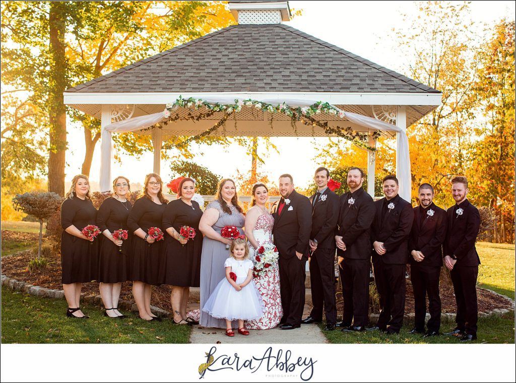 Disney-Themed Fall Wedding at Celebrations Bar Banquet and Grill in Imperial PA Golden Hour Bridal Party Portraits