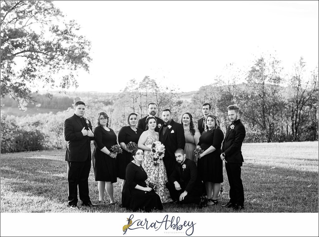 Disney-Themed Fall Wedding at Celebrations Bar Banquet and Grill in Imperial PA Golden Hour Bridal Party Portraits