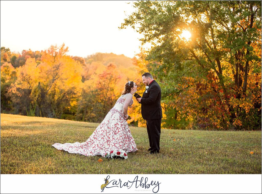 Disney-Themed Fall Wedding at Celebrations Bar Banquet and Grill in Imperial PA Golden Hour Bride & Groom Personalized Private Vows