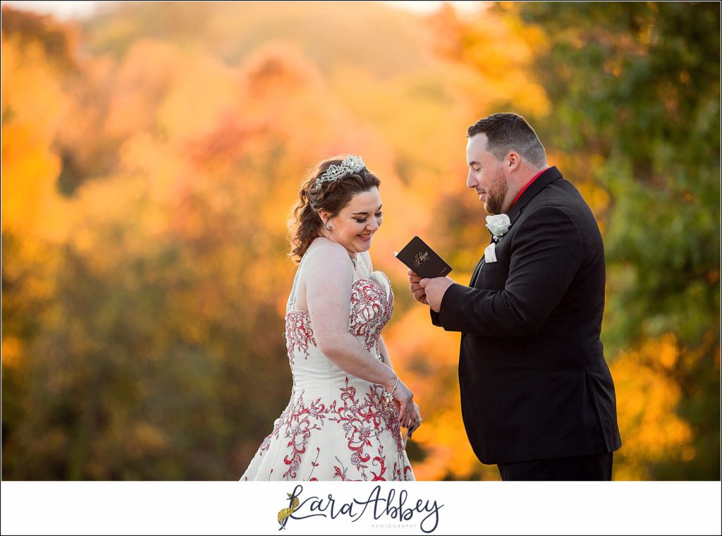 Disney-Themed Fall Wedding at Celebrations Bar Banquet and Grill in Imperial PA Golden Hour Bride & Groom Personalized Private Vows