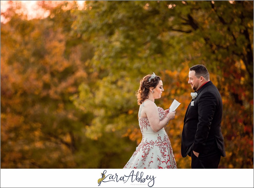 Disney-Themed Fall Wedding at Celebrations Bar Banquet and Grill in Imperial PA Golden Hour Bride & Groom Personalized Private Vows