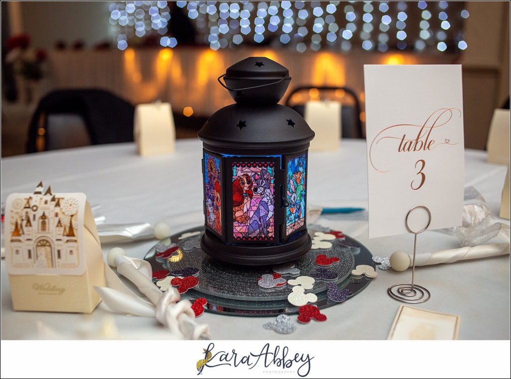 Disney-Themed Fall Wedding at Celebrations Bar Banquet and Grill in Imperial PA Reception Disney Lanterns