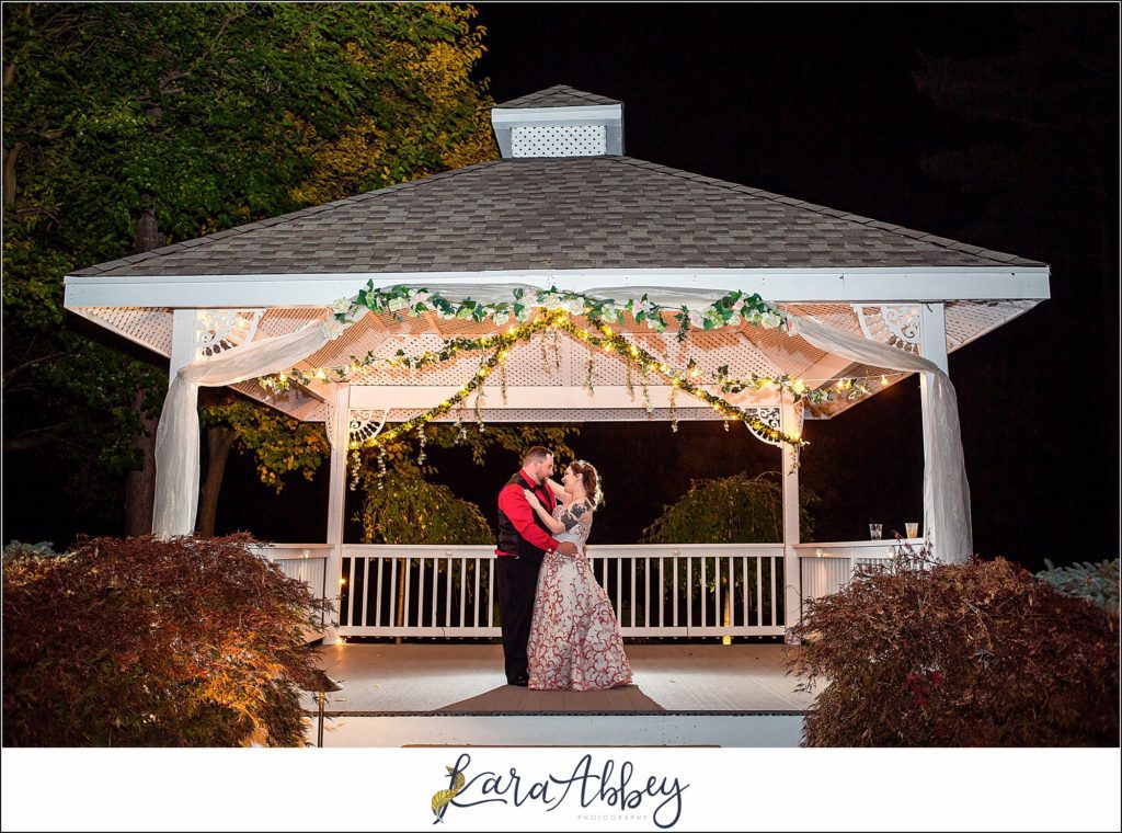 Disney-Themed Fall Wedding at Celebrations Bar Banquet and Grill in Imperial PA Night Portraits of the Bride & Groom
