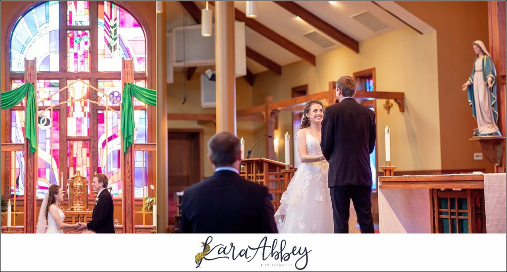Elegant Purple Fall Wedding Ceremony at St. Bonaventure Parish Church in Glenshaw, PA