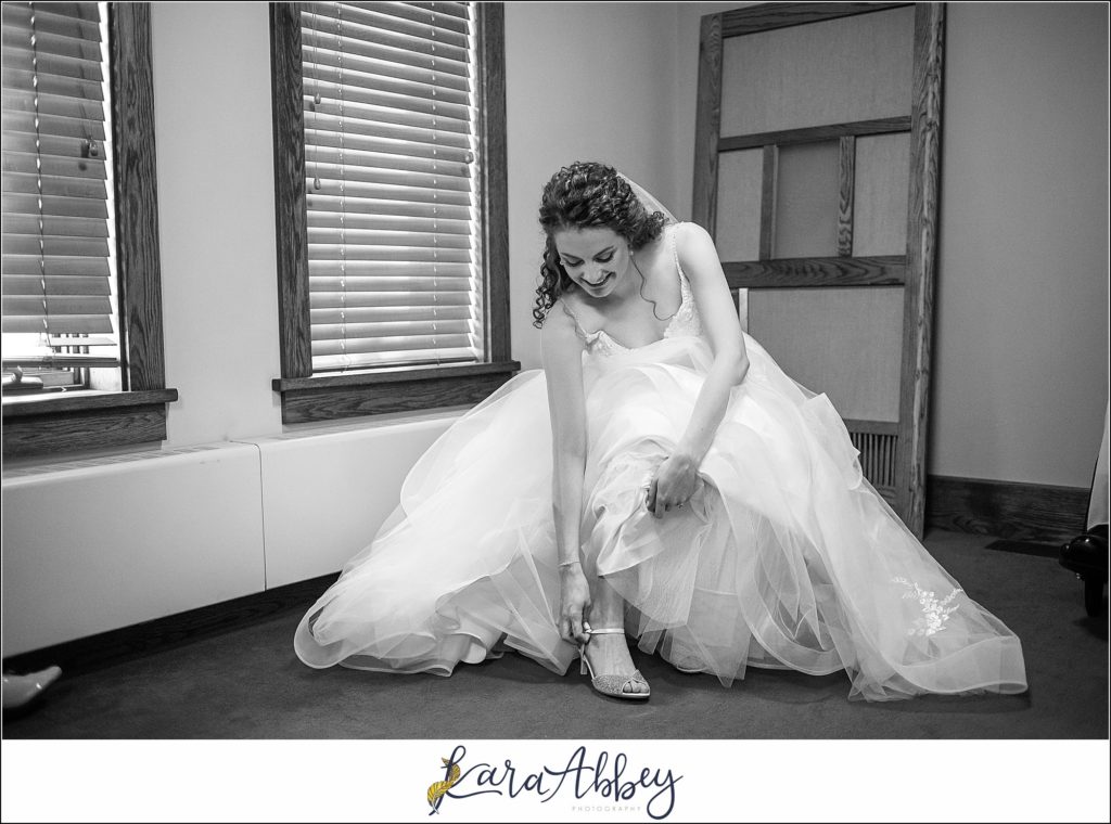 Elegant Purple Fall Wedding Ceremony at St. Bonaventure Parish Church in Glenshaw, PA - Bride Getting Ready