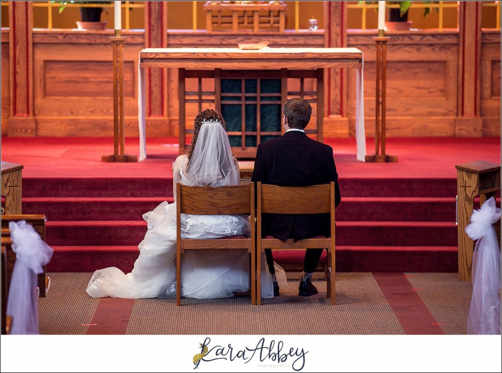 Elegant Purple Fall Wedding Ceremony at St. Bonaventure Parish Church in Glenshaw, PA
