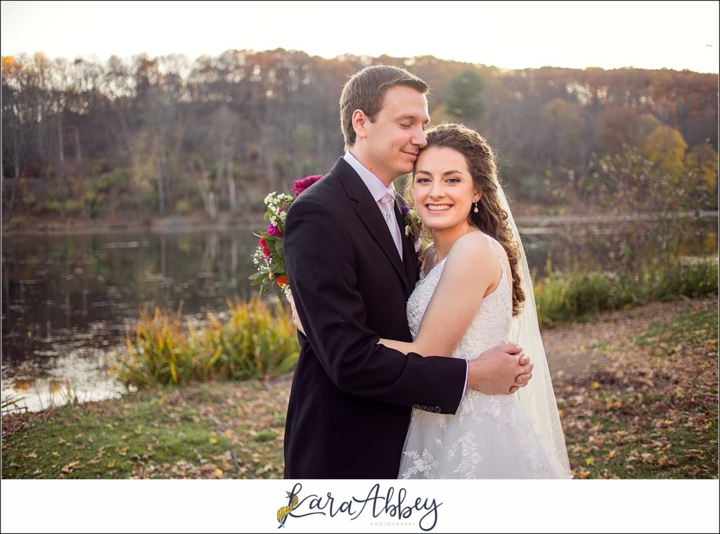Elegant Purple Fall Wedding Portraits at North Park in Allison Park, PA