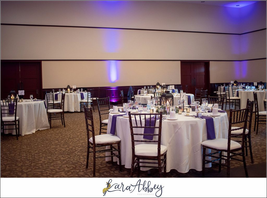 Elegant Purple Fall Wedding Reception at The Holy Trinity Center in Pittsburgh, PA