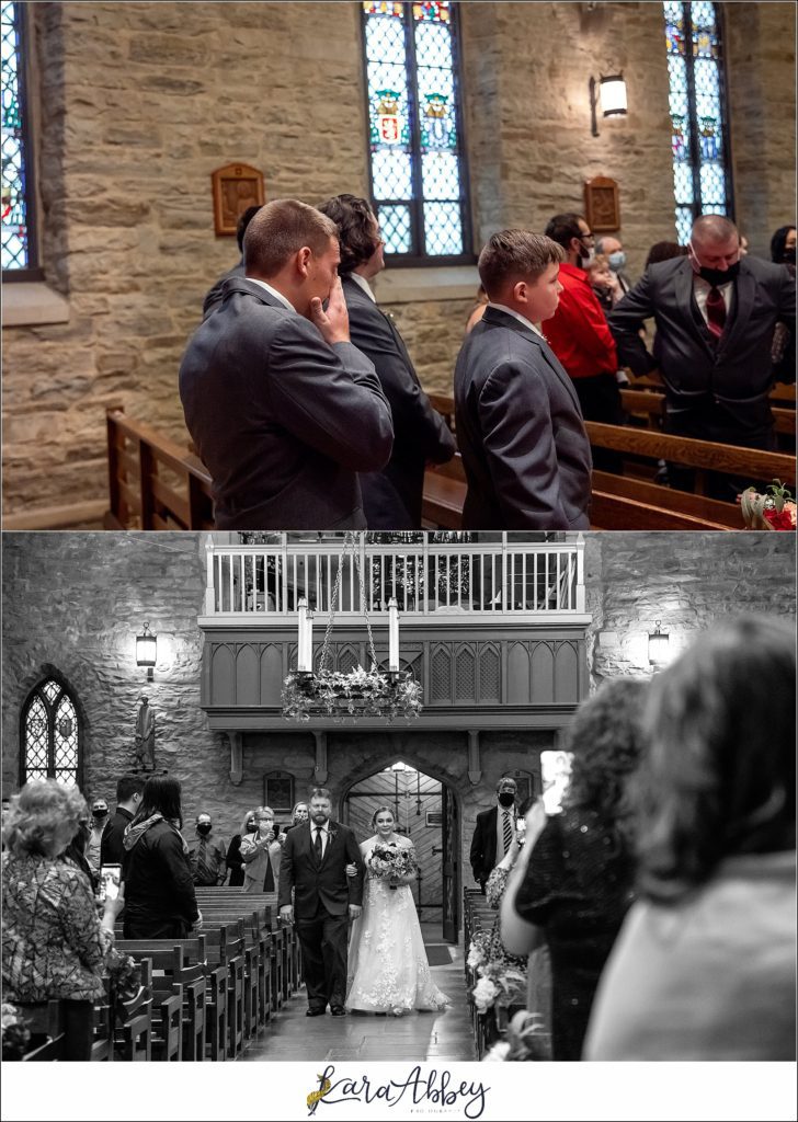 Cranberry Fall Wedding Ceremony at Historic Church of St. Peter in Brownsville, PA