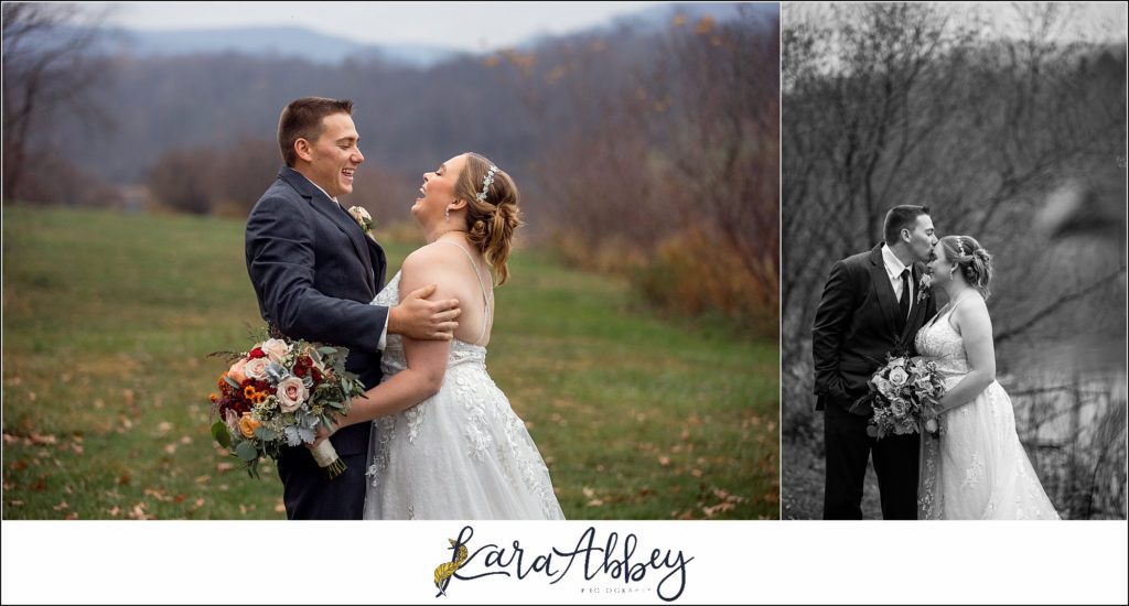 Cranberry Fall Wedding Portraits at Jacobs Creek Park in Mt. Pleasant, PA