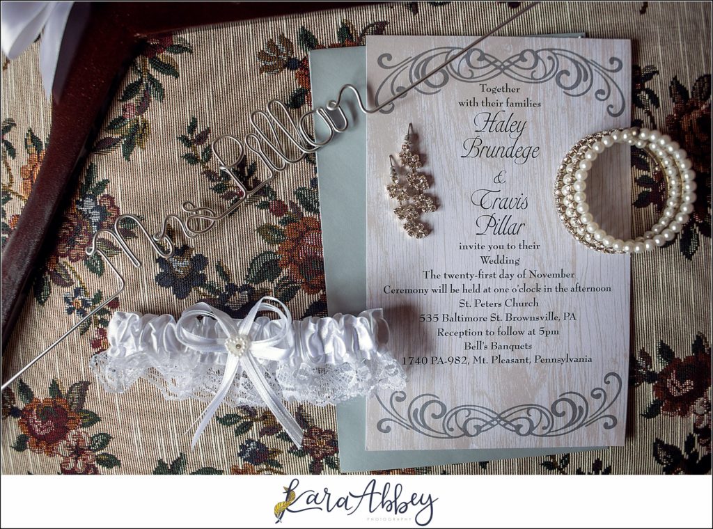 Cranberry Fall Wedding - Bridal Details in Bride's Grandma's House in Brownsville, PA