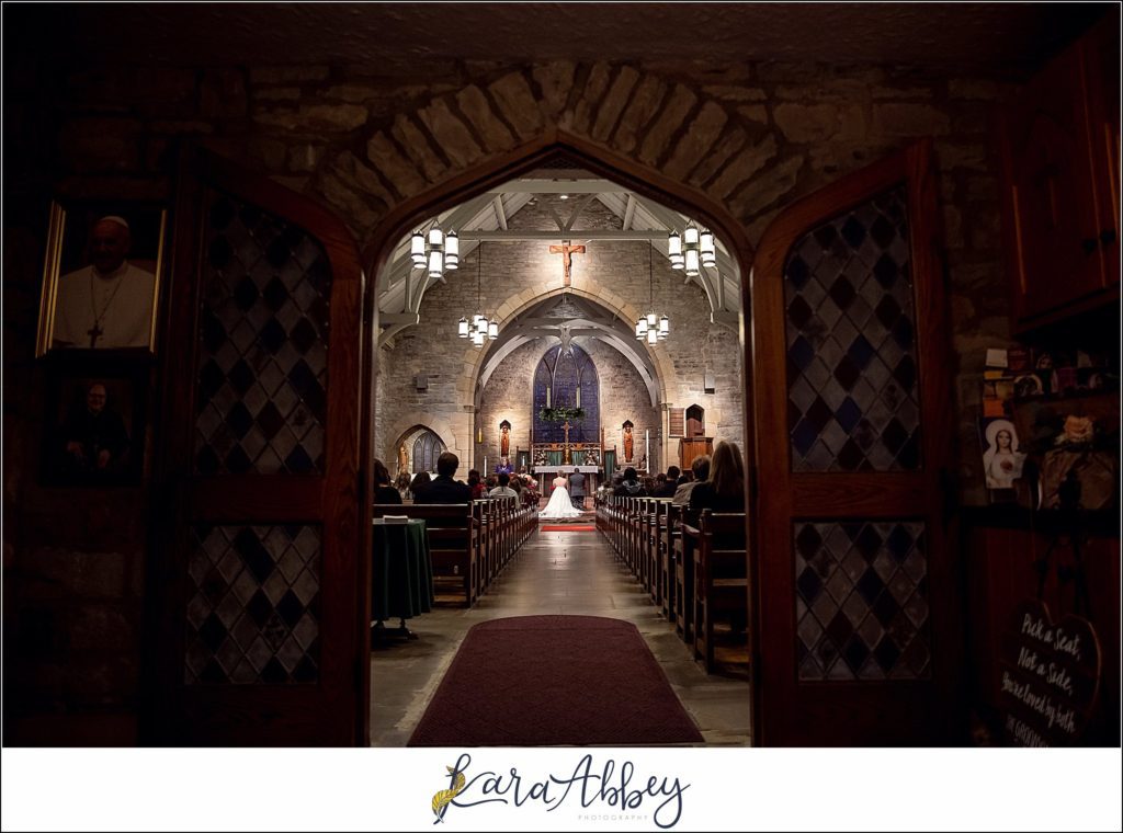Cranberry Fall Wedding Ceremony at Historic Church of St. Peter in Brownsville, PA