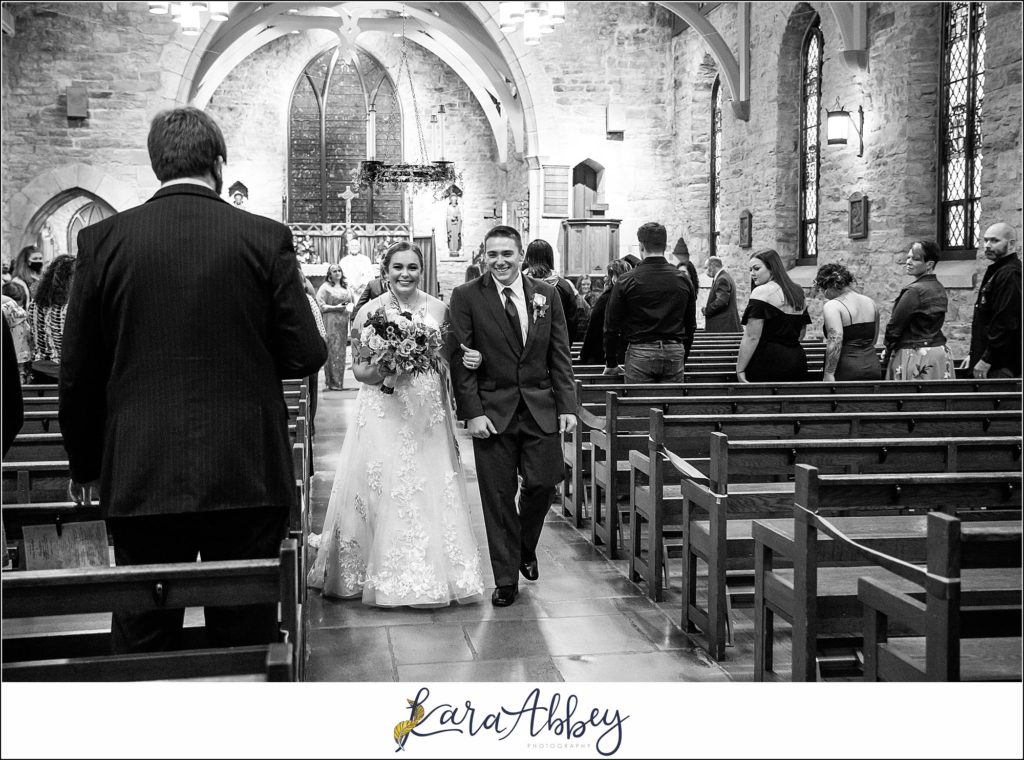 Cranberry Fall Wedding Ceremony at Historic Church of St. Peter in Brownsville, PA