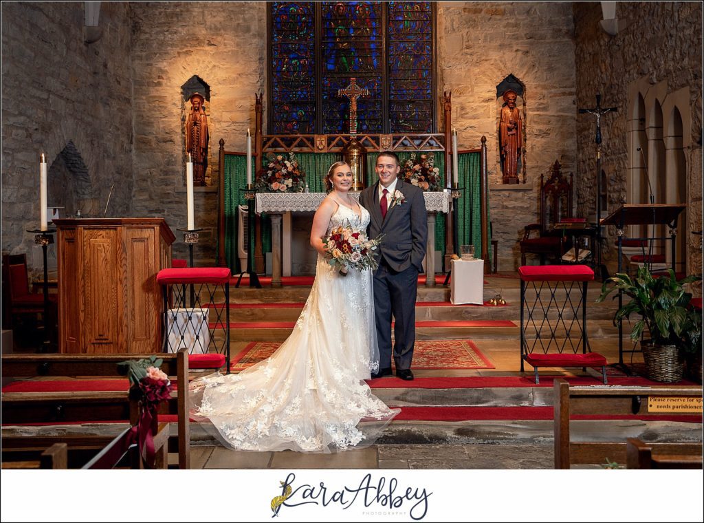 Cranberry Fall Wedding Portraits at Historic Church of St. Peter in Brownsville, PA