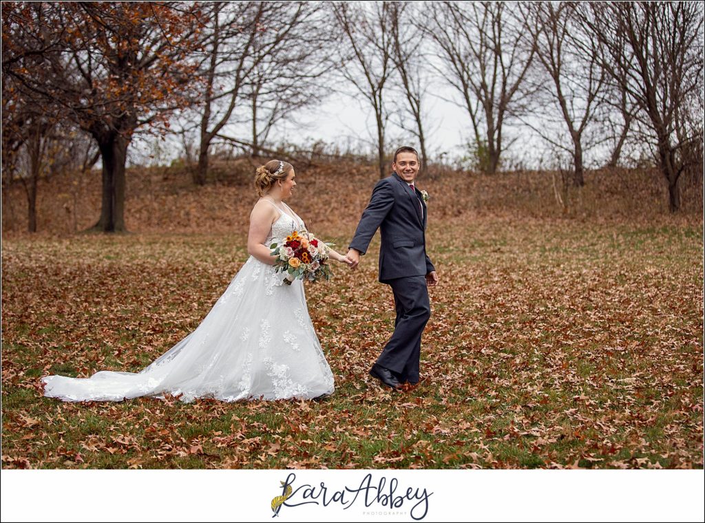 Cranberry Fall Wedding Portraits at Jacobs Creek Park in Mt. Pleasant, PA