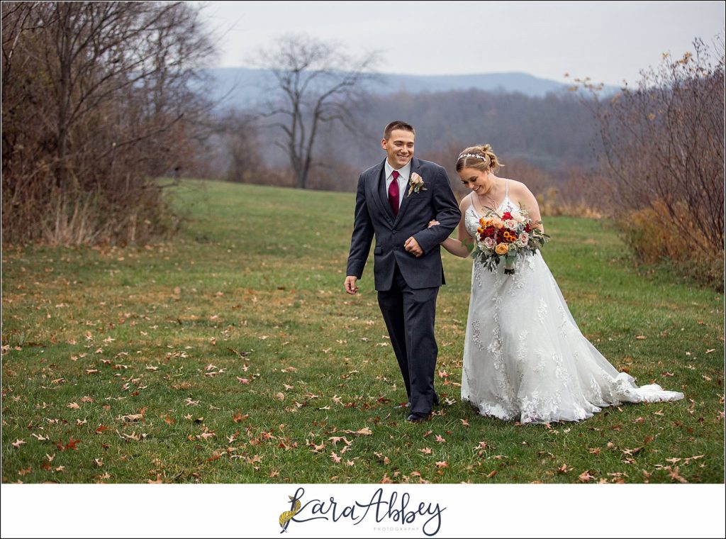 Cranberry Fall Wedding Portraits at Jacobs Creek Park in Mt. Pleasant, PA