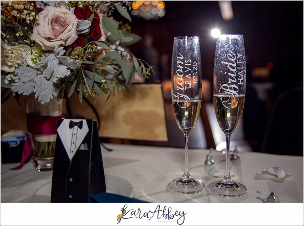 Cranberry Fall Wedding at Bell's Banquets in Mt. Pleasant - Reception Decor & Details