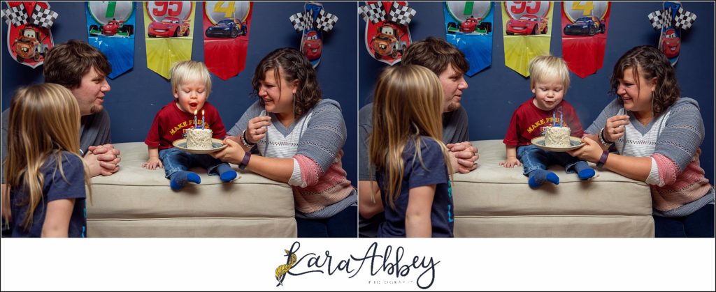 2 Year Old Cars Lightning McQueen Birthday Party at Home in Irwin PA