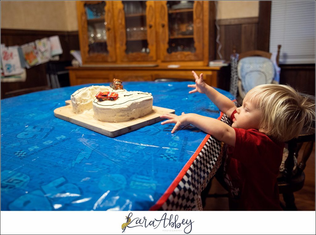 2 Year Old Cars Lightning McQueen Birthday Party at Home in Irwin PA