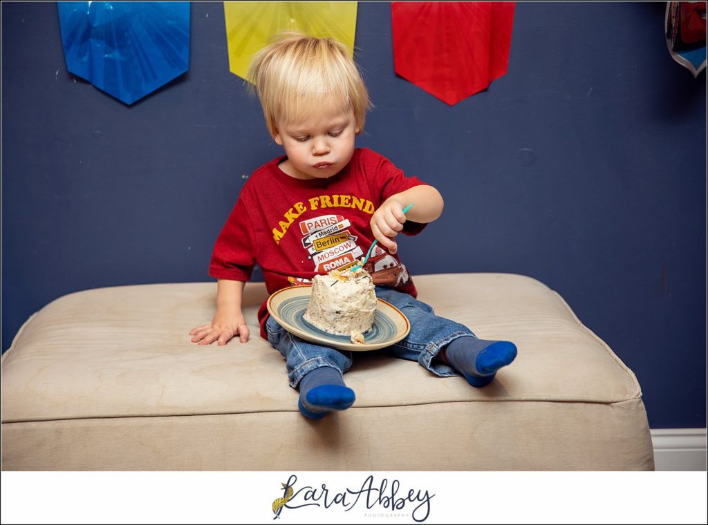 2 Year Old Cars Lightning McQueen Birthday Party at Home in Irwin PA