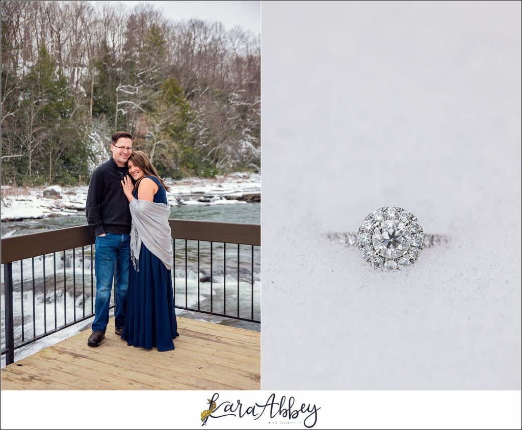 Snowy Winter Engagement Session at Ohiopyle State Park