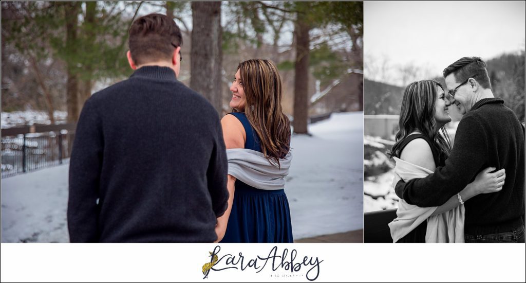 Snowy Winter Engagement Session at Ohiopyle State Park