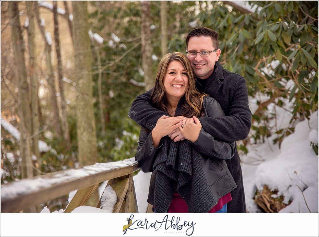 Snowy Winter Engagement Session at Ohiopyle State Park