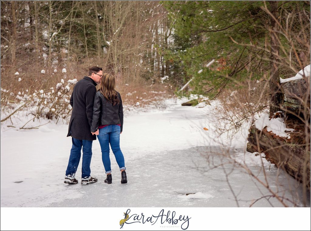 Snowy Winter Engagement Session at Ohiopyle State Park