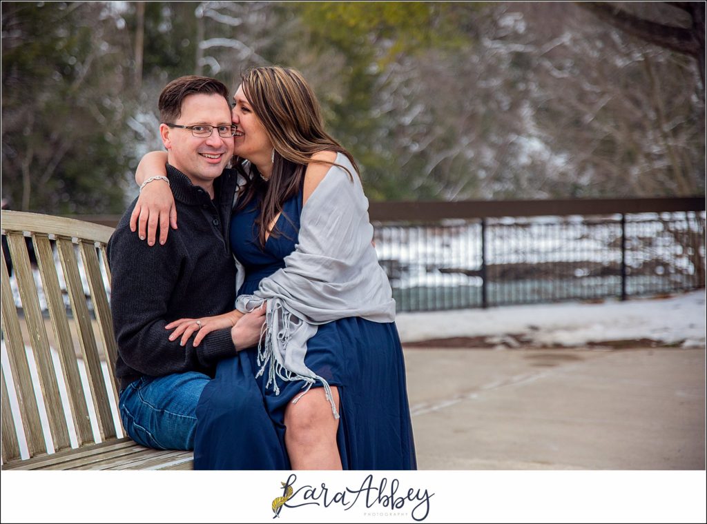 Snowy Winter Engagement Session at Ohiopyle State Park