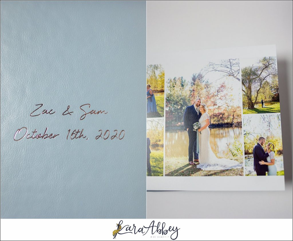 Pearlescent Blue Leather Wedding Album from Succop Nature Park Wedding