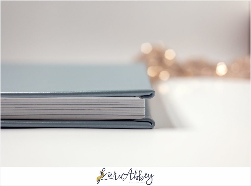 Pearlescent Blue Leather Wedding Album from Succop Nature Park Wedding
