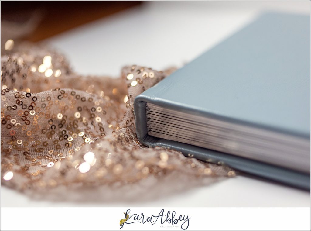 Pearlescent Blue Leather Wedding Album from Succop Nature Park Wedding