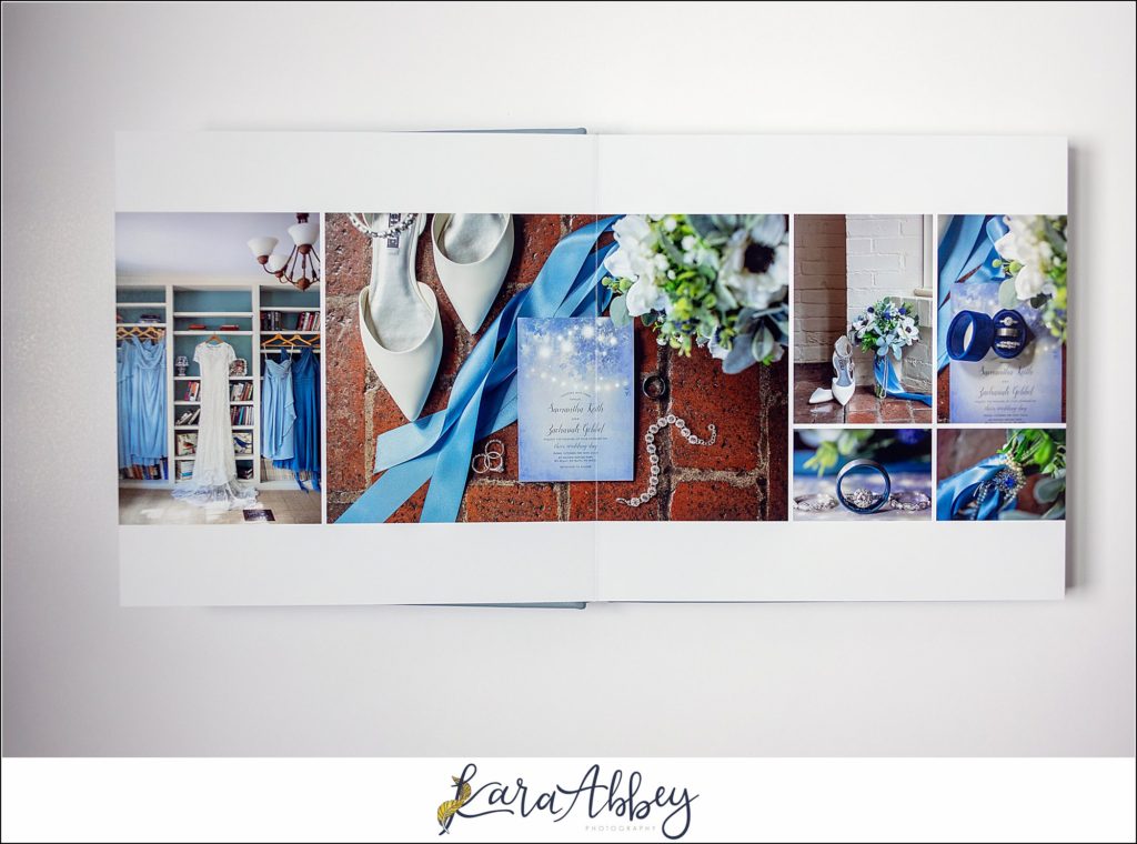 Pearlescent Blue Leather Wedding Album from Succop Nature Park Wedding