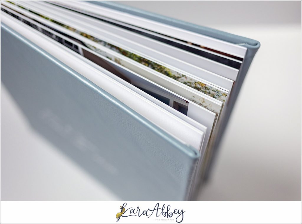 Pearlescent Blue Leather Wedding Album from Succop Nature Park Wedding