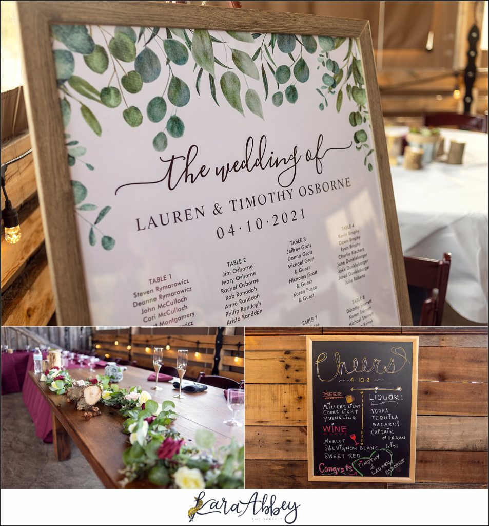 Spring Wedding Reception at Sanaview Farms in Champion PA 