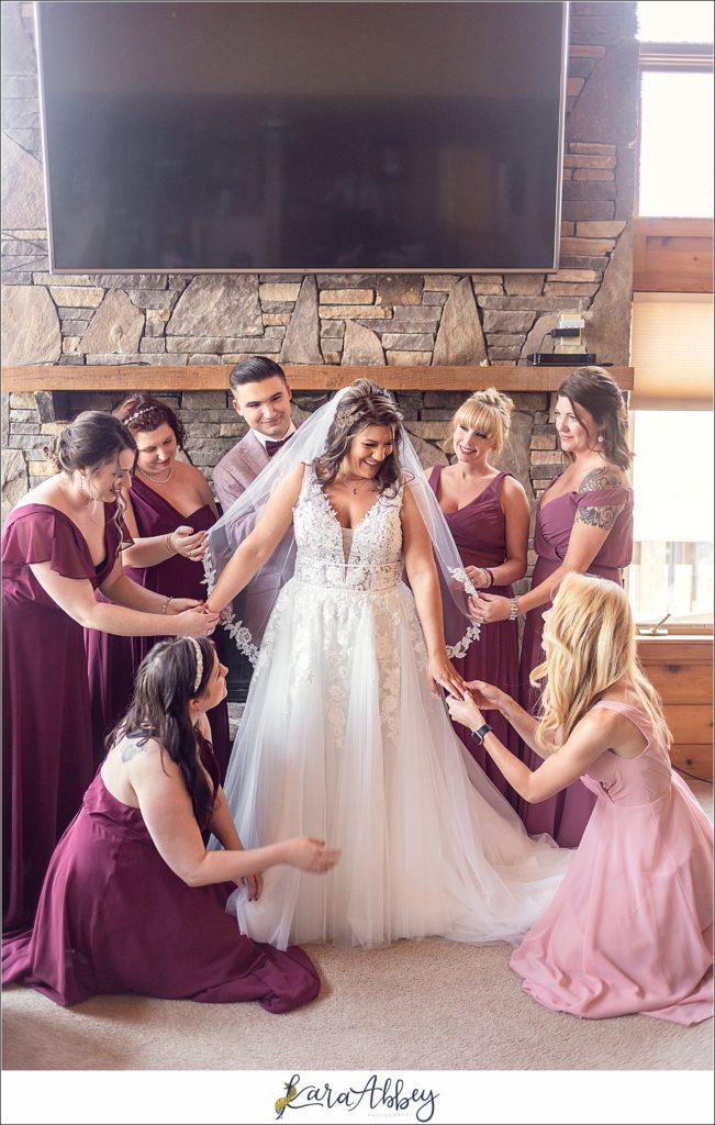 Spring Wedding Getting Ready at Hidden Valley Resort in Somerset, PA