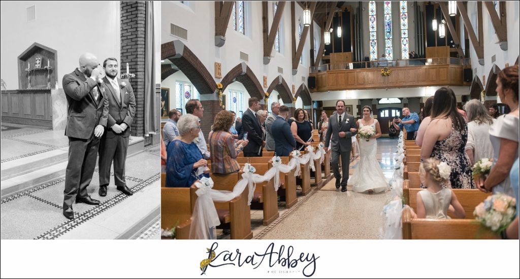 Light Blue Summer Wedding Ceremony at Immaculate Conception Church in Irwin PA