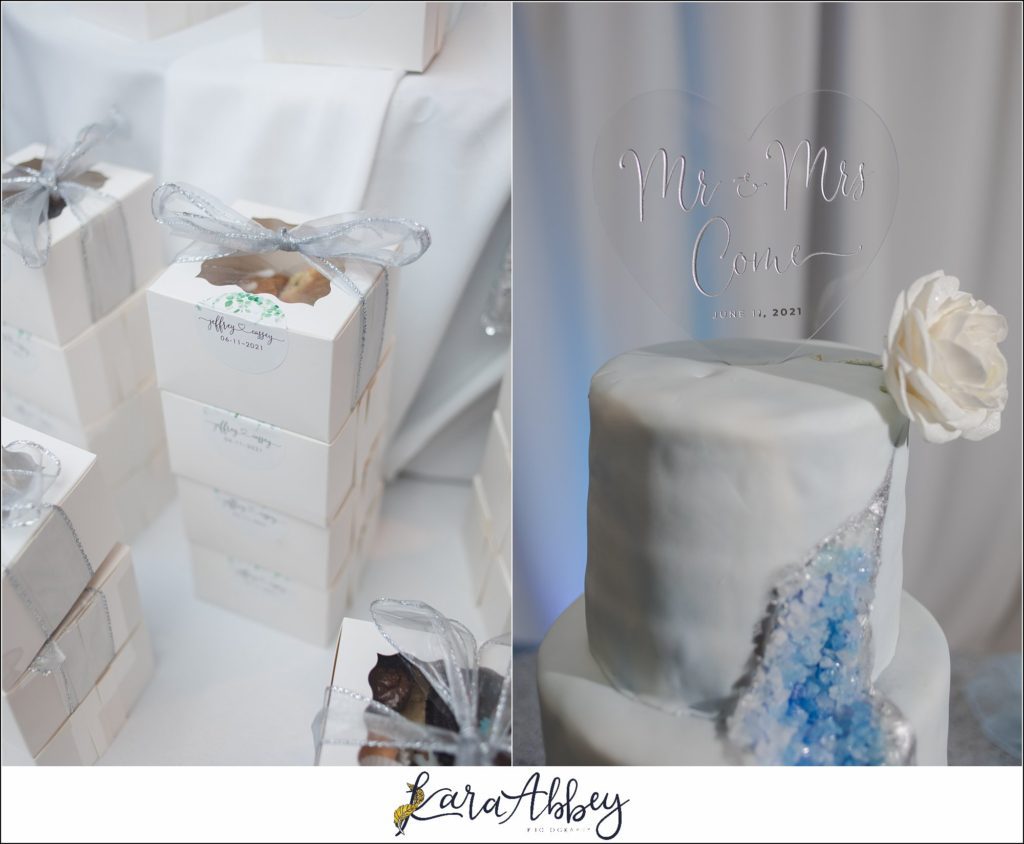 Amazing Light Blue Geode 3-Tier Wedding Cake by Cakes by Colby in North Huntingdon, PA