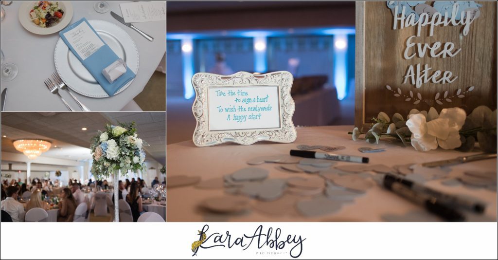 Light Blue Summer Wedding Reception at Lakeside Venues in McClellandtown, PA