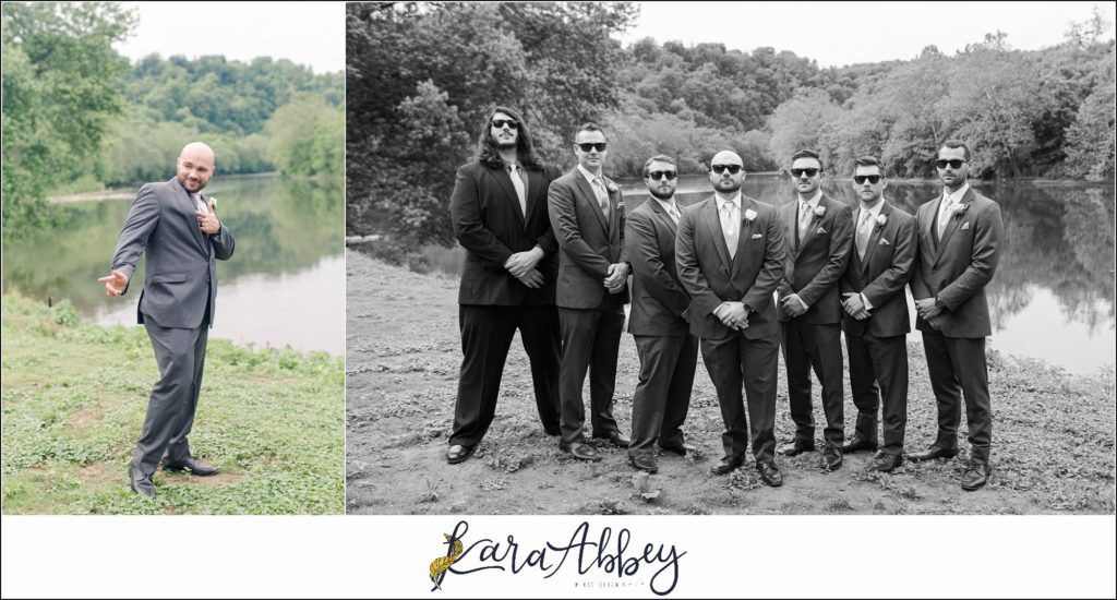 Light Blue Summer Wedding Party Portraits at Cedar Creek Park in Belle Vernon, PA