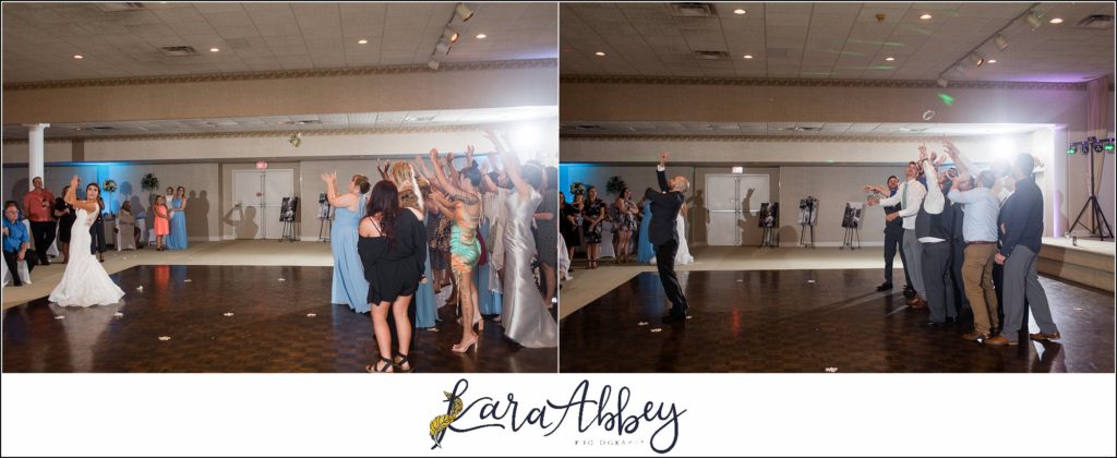 Light Blue Summer Wedding Reception at Lakeside Venues in McClellandtown, PA