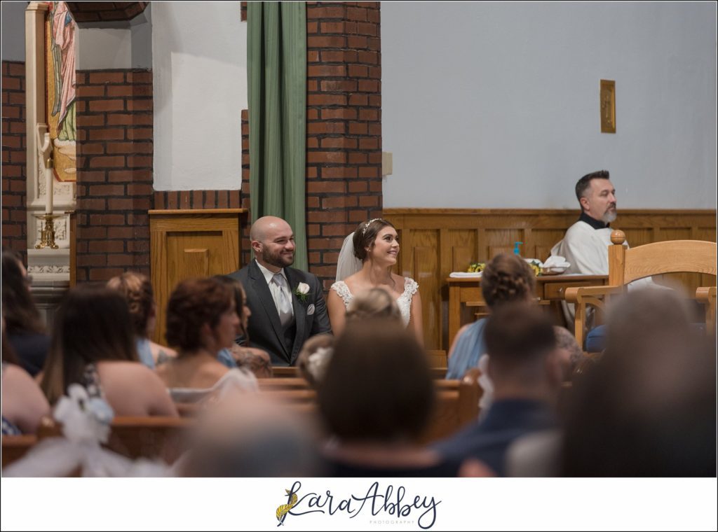 Light Blue Summer Wedding Ceremony at Immaculate Conception Church in Irwin PA