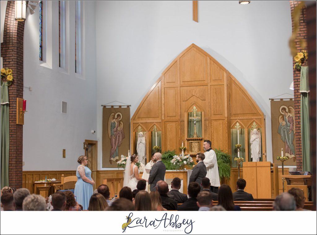 Light Blue Summer Wedding Ceremony at Immaculate Conception Church in Irwin PA
