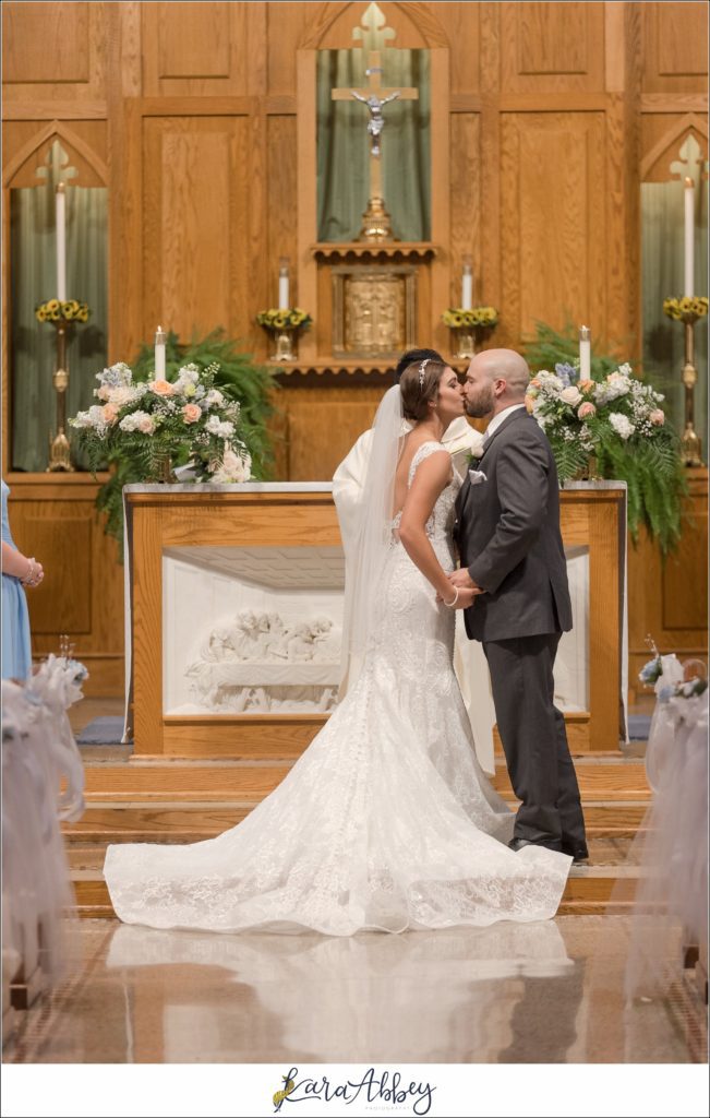 Light Blue Summer Wedding Ceremony at Immaculate Conception Church in Irwin PA